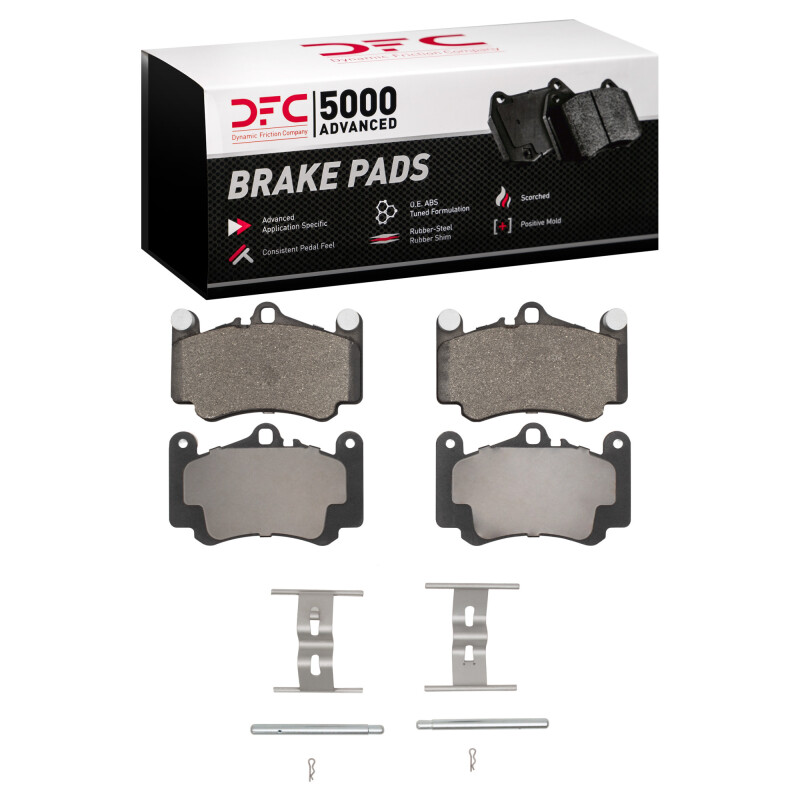 Porsche 911 Brake Pads - Front - DFC - 5000 Advanced Low Metallic + Hardware Kit - `99-`12