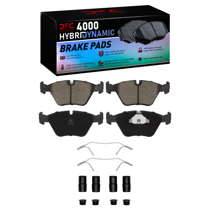 Audi 200 Brake Pads & Hardware Kit - Front - DFC - 4000 HybriDynamic - `89-`06