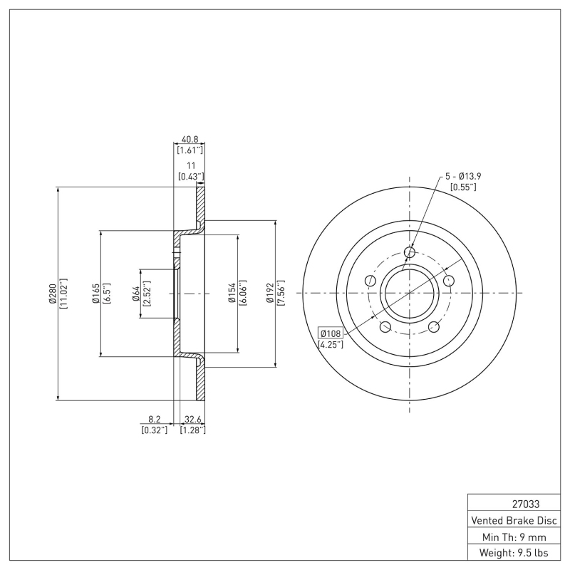 Volvo C70 Brake Rotor (1) - Rear - DFC - Plain - `04-`13