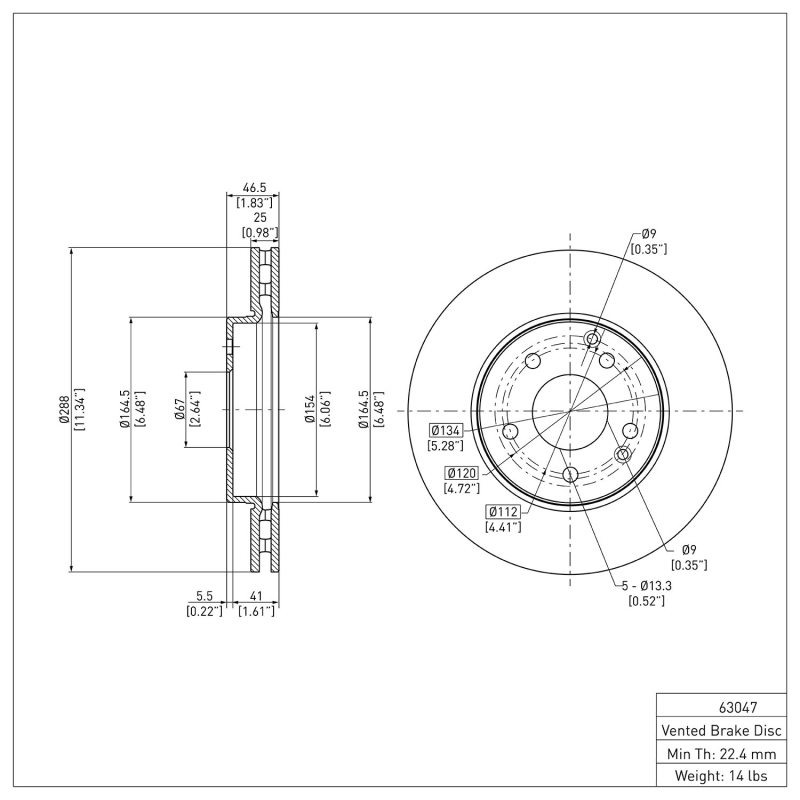 Mercedes-Benz E300 Brake Rotor (1) - Front - DFC - Plain - `96-`15