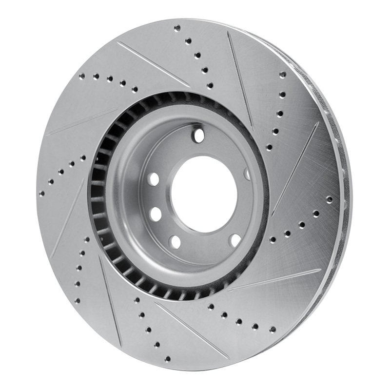 Porsche Cayenne Brake Rotor (1) - Front Left - DFC - Drilled & Slotted - Silver - `08-`09