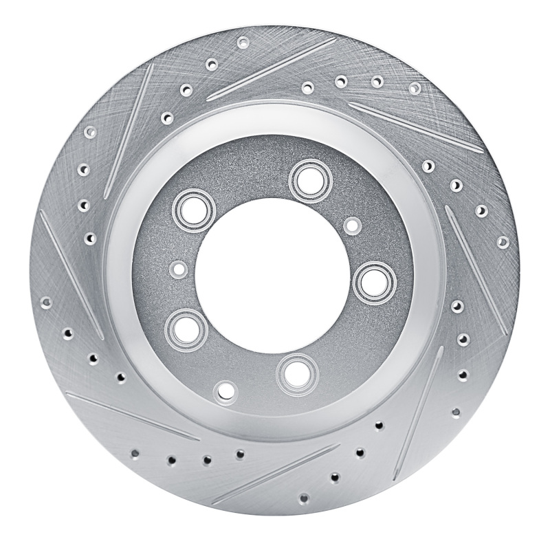 Porsche Cayenne Brake Rotor (1) - Rear Left - DFC - Drilled & Slotted - Silver - `19-`23