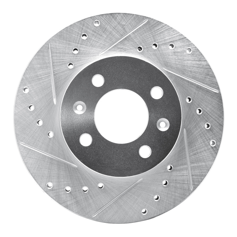 Dodge Attitude Brake Rotor (1) - Front Left - DFC - Drilled & Slotted - Silver - `06-`12