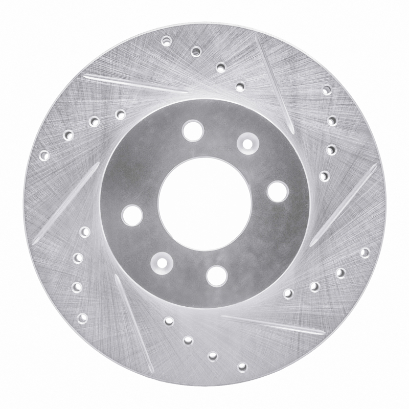 Dodge Attitude Brake Rotor (1) - Front Right - DFC - Drilled & Slotted - Silver - `06-`12