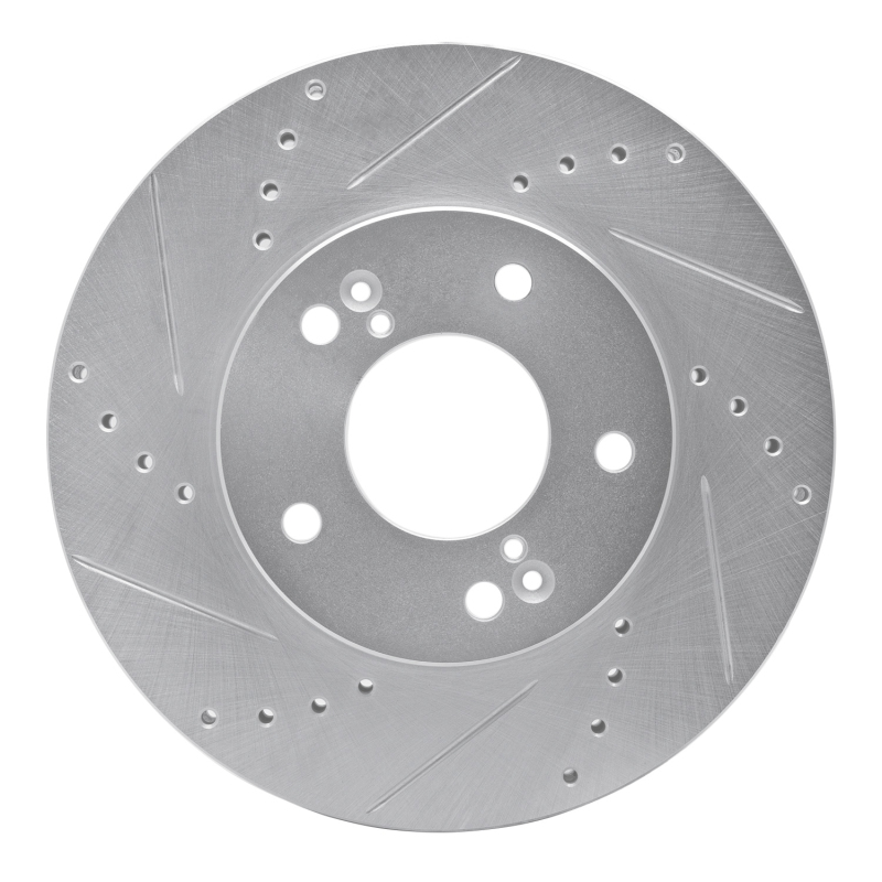Hyundai XG300 Brake Rotor (1) - Front Left - DFC - Drilled & Slotted - Silver - `01-`03