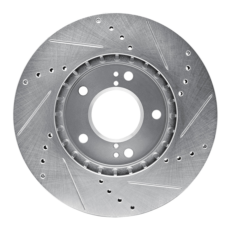 Hyundai XG300 Brake Rotor (1) - Front Left - DFC - Drilled & Slotted - Silver - `01-`03