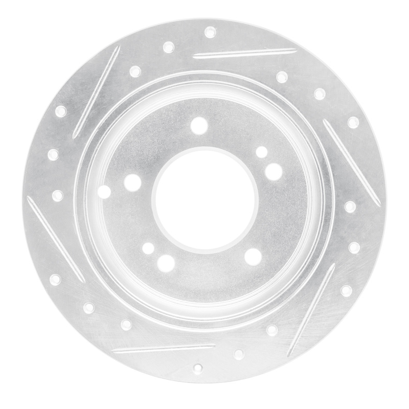 Hyundai XG350 Brake Rotor (1) - Rear Right - DFC - Drilled & Slotted - Silver - `01-`10
