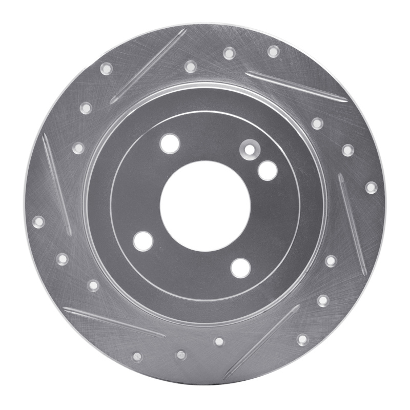 Dodge Attitude Brake Rotor (1) - Rear Left - DFC - Drilled & Slotted - Silver - `12-`25