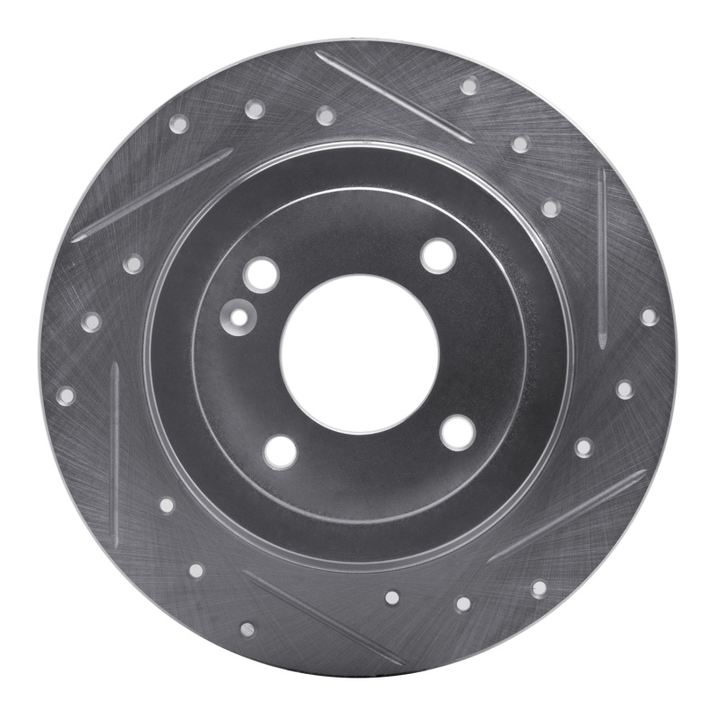 Dodge Attitude Brake Rotor (1) - Rear Right - DFC - Drilled & Slotted - Silver - `12-`25