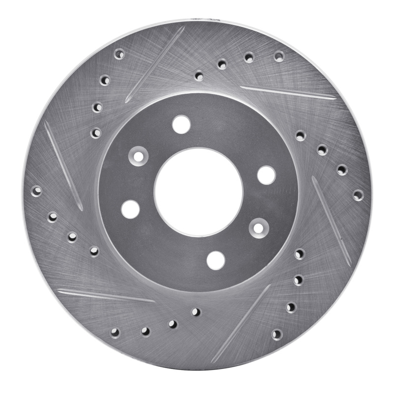Dodge Attitude Brake Rotor (1) - Front Left - DFC - Drilled & Slotted - Silver - `12-`25