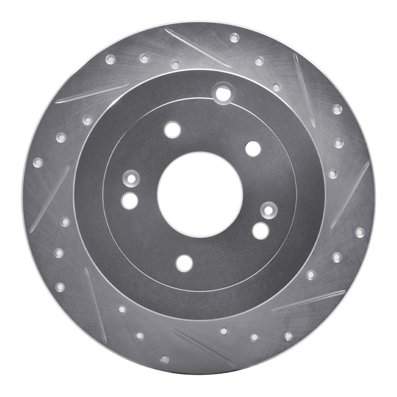 Hyundai Santa Fe Brake Rotor (1) - Rear Right - DFC - Drilled & Slotted - Silver - `07-`09