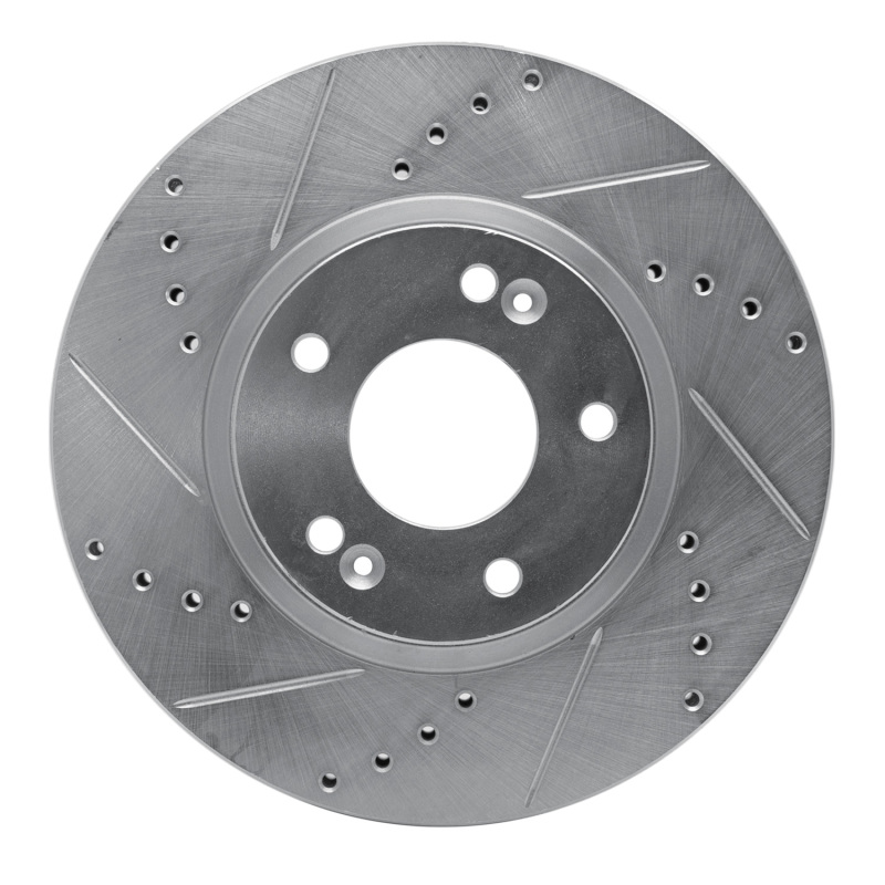Hyundai Veracruz Brake Rotor (1) - Rear Left - DFC - Drilled & Slotted - Silver - `07-`12