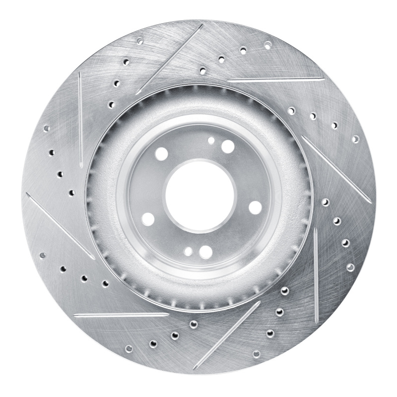 Hyundai Veloster Brake Rotor (1) - Front Right - DFC - Drilled & Slotted - Silver - `19-`22