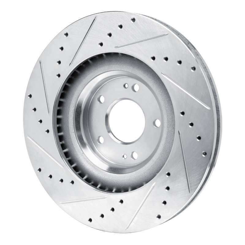 Hyundai Veloster Brake Rotor (1) - Front Right - DFC - Drilled & Slotted - Silver - `19-`22