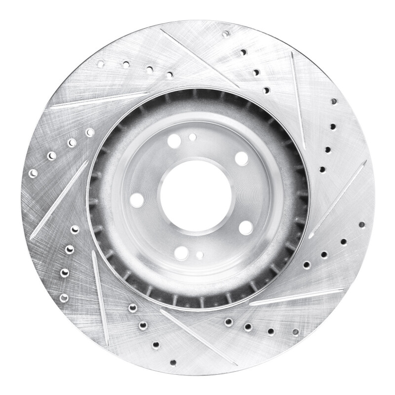 Hyundai Veloster N Brake Rotor (1) - Front Left - DFC - Drilled & Slotted - Silver - `19-`22