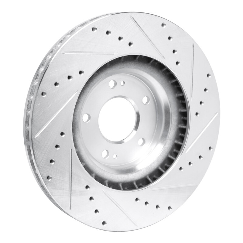 Hyundai Veloster N Brake Rotor (1) - Front Left - DFC - Drilled & Slotted - Silver - `19-`22