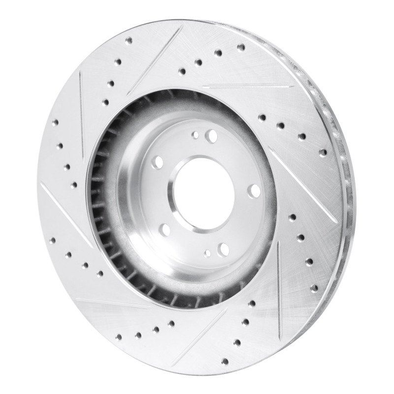 Hyundai Veloster N Brake Rotor (1) - Front Right - DFC - Drilled & Slotted - Silver - `19-`22