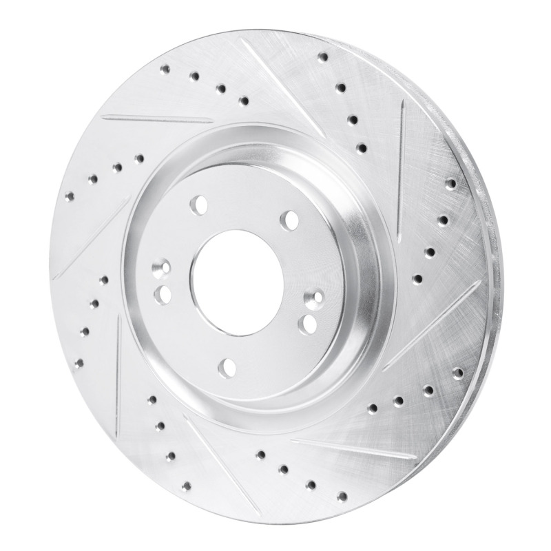 Hyundai Veloster N Brake Rotor (1) - Front Right - DFC - Drilled & Slotted - Silver - `19-`22