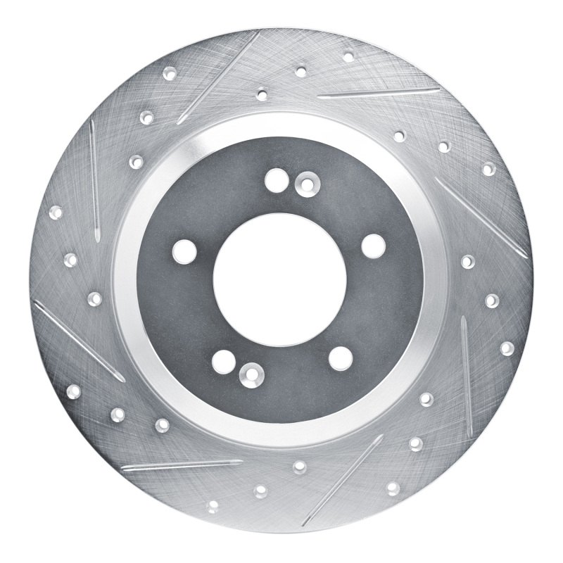 Hyundai Veloster N Brake Rotor (1) - Rear Left - DFC - Drilled & Slotted - Silver - `19-`22