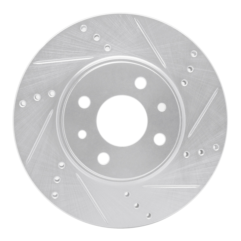 Dodge Vision Brake Rotor (1) - Front Right - DFC - Drilled & Slotted - Silver - `09-`19
