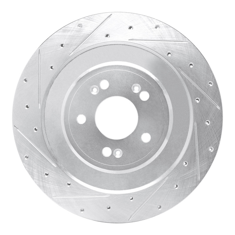 Genesis G90 Brake Rotor (1) - Rear Left - DFC - Drilled & Slotted - Silver - `21-`26