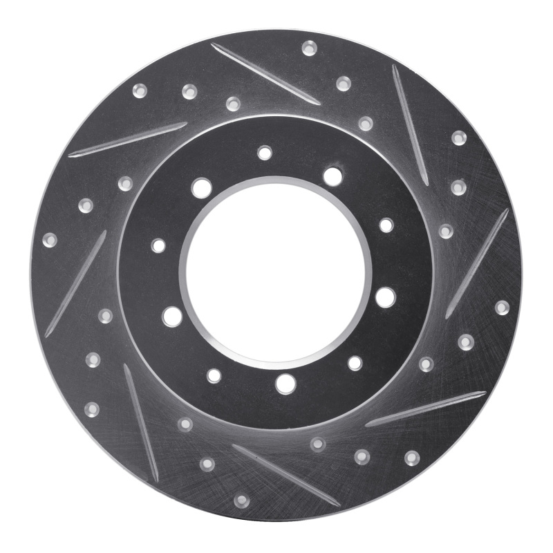 Land Rover Defender 90 Brake Rotor (1) - Rear Right - DFC - Drilled & Slotted - Silver - `74-`16