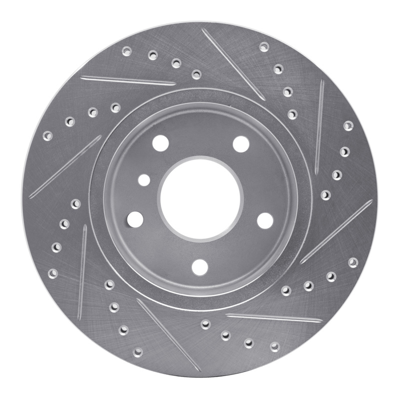 Land Rover Range Rover Brake Rotor (1) - Front Left - DFC - Drilled & Slotted - Silver - `94-`02