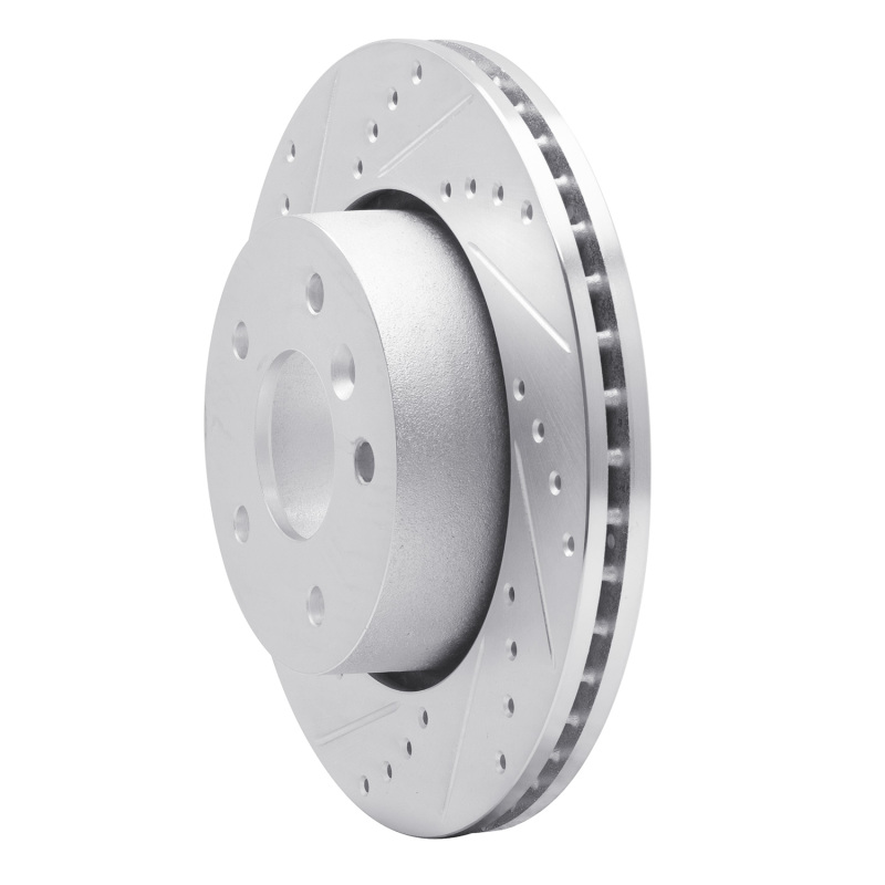 Land Rover Range Rover Brake Rotor (1) - Front Left - DFC - Drilled & Slotted - Silver - `94-`02