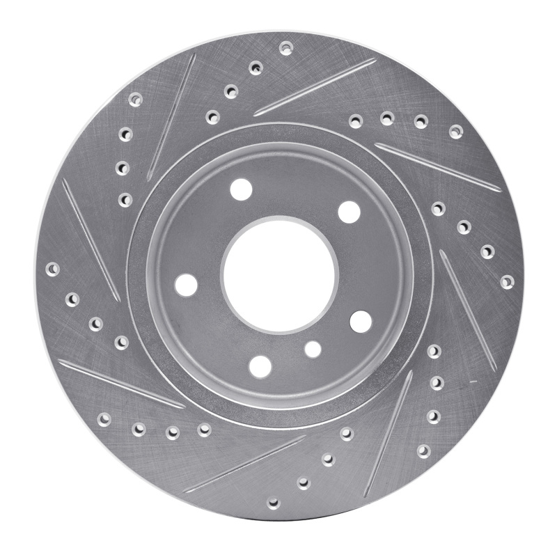 Land Rover Range Rover Brake Rotor (1) - Front Right - DFC - Drilled & Slotted - Silver - `94-`02
