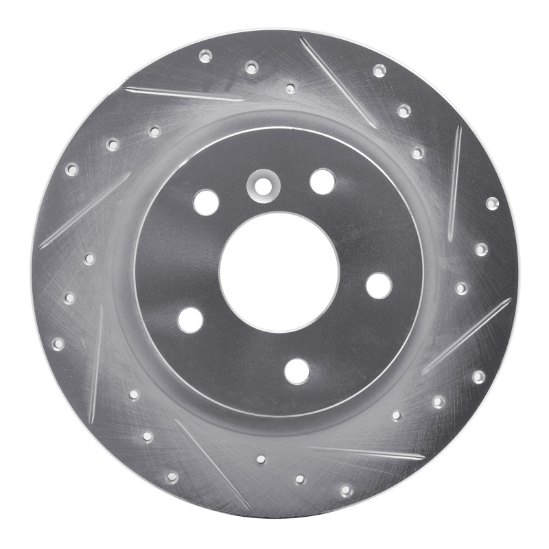 Land Rover Range Rover Brake Rotor (1) - Rear Right - DFC - Drilled & Slotted - Silver - `94-`04