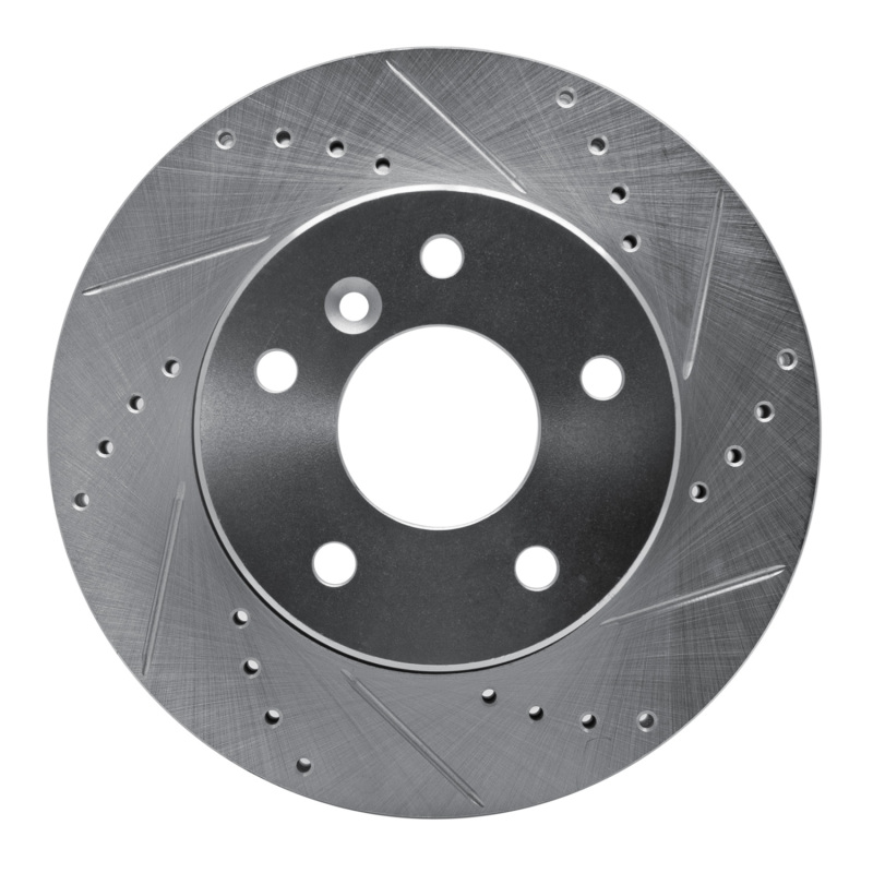 Land Rover Discovery Brake Rotor (1) - Front Right - DFC - Drilled & Slotted - Silver - `99-`04