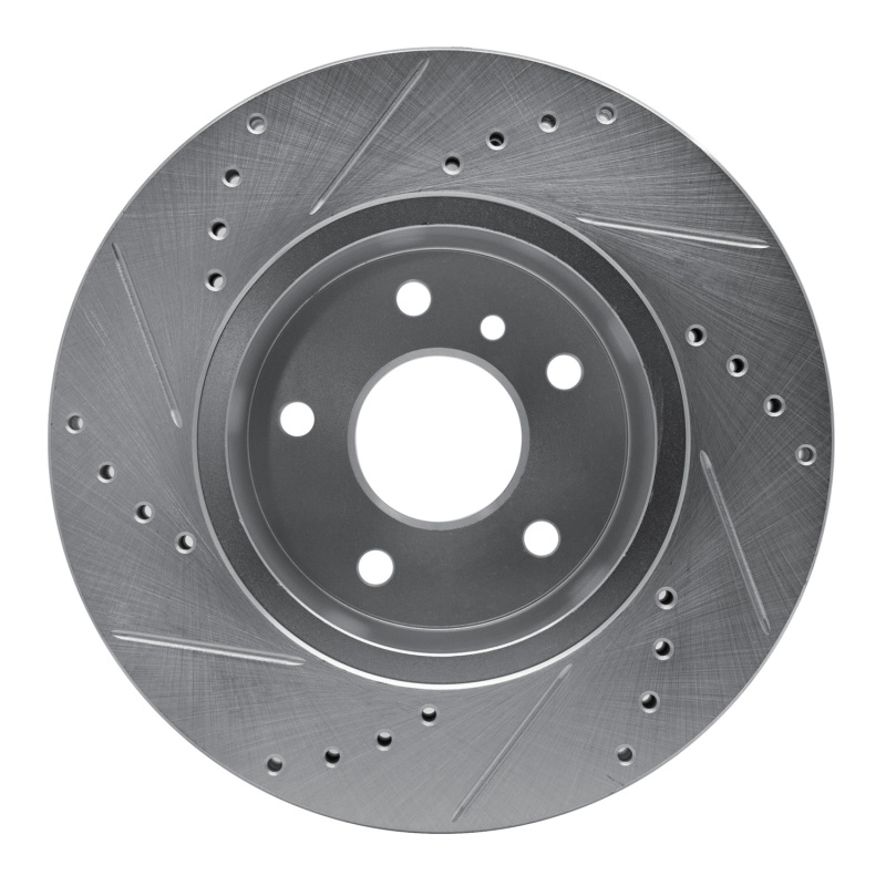 Land Rover Discovery Brake Rotor (1) - Front Right - DFC - Drilled & Slotted - Silver - `99-`04