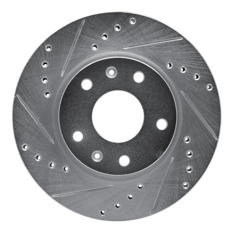 Land Rover Freelander Brake Rotor (1) - Front Left - DFC - Drilled & Slotted - Silver - `02-`05