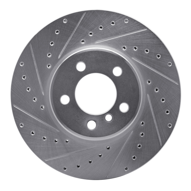 Land Rover Range Rover Brake Rotor (1) - Front Left - DFC - Drilled & Slotted - Silver - `03-`05