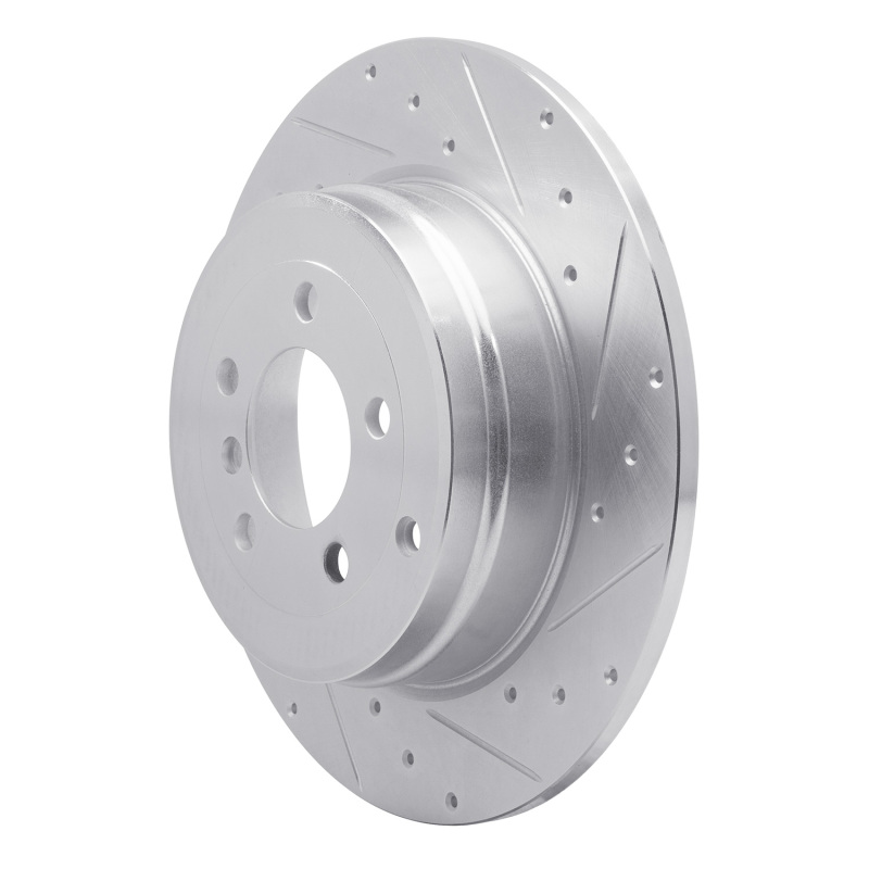 Land Rover Range Rover Brake Rotor (1) - Rear Right - DFC - Drilled & Slotted - Silver - `03-`05