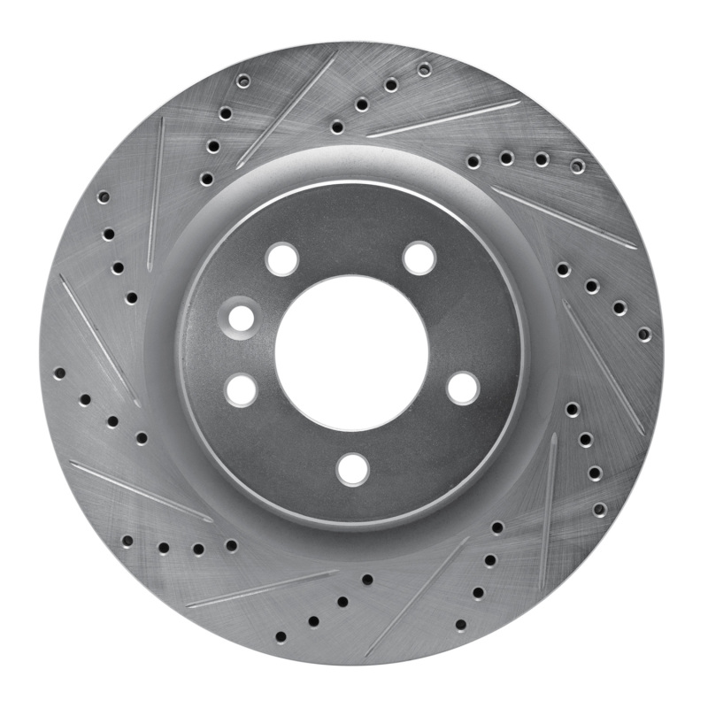 Land Rover LR3 Brake Rotor (1) - Front Left - DFC - Drilled & Slotted - Silver - `05-`09