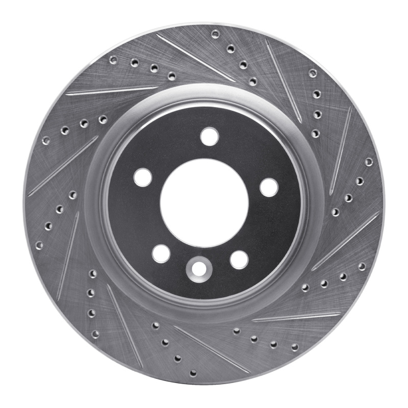 Land Rover LR3 Brake Rotor (1) - Front Right - DFC - Drilled & Slotted - Silver - `05-`09