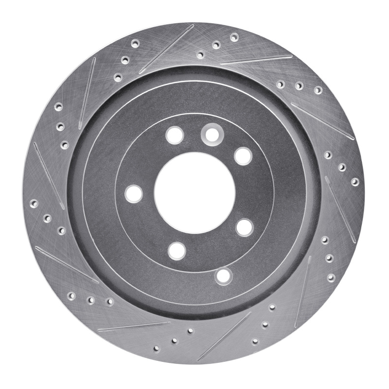 Land Rover LR4 Brake Rotor (1) - Rear Left - DFC - Drilled & Slotted - Silver - `05-`16