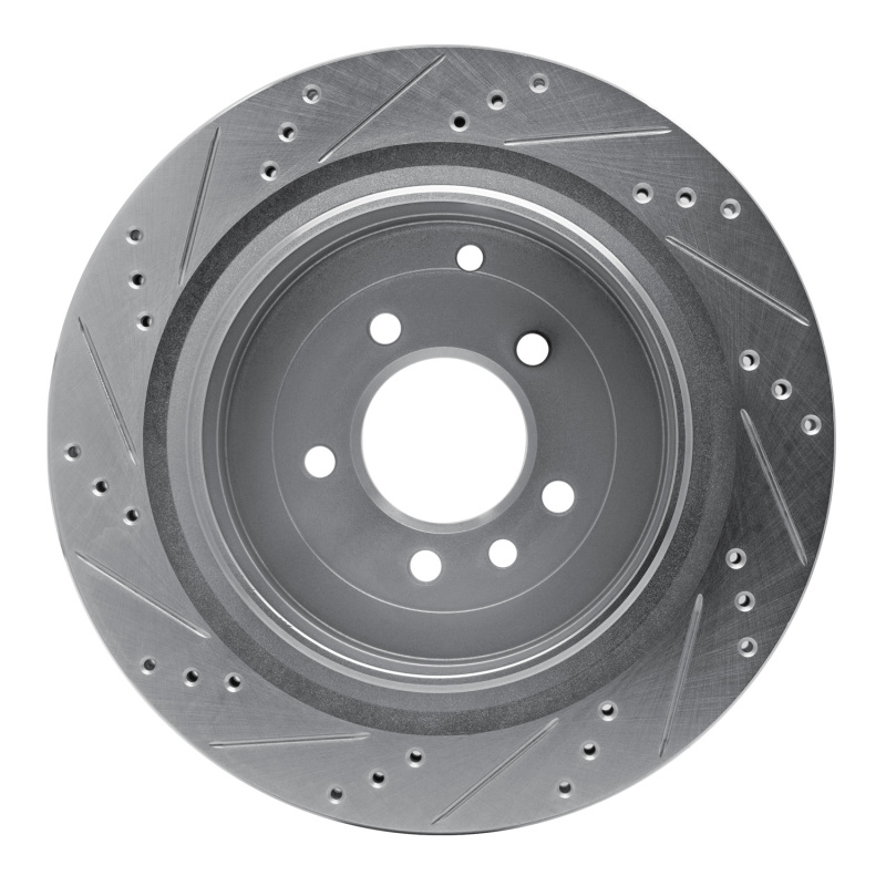 Land Rover LR4 Brake Rotor (1) - Rear Right - DFC - Drilled & Slotted - Silver - `05-`16