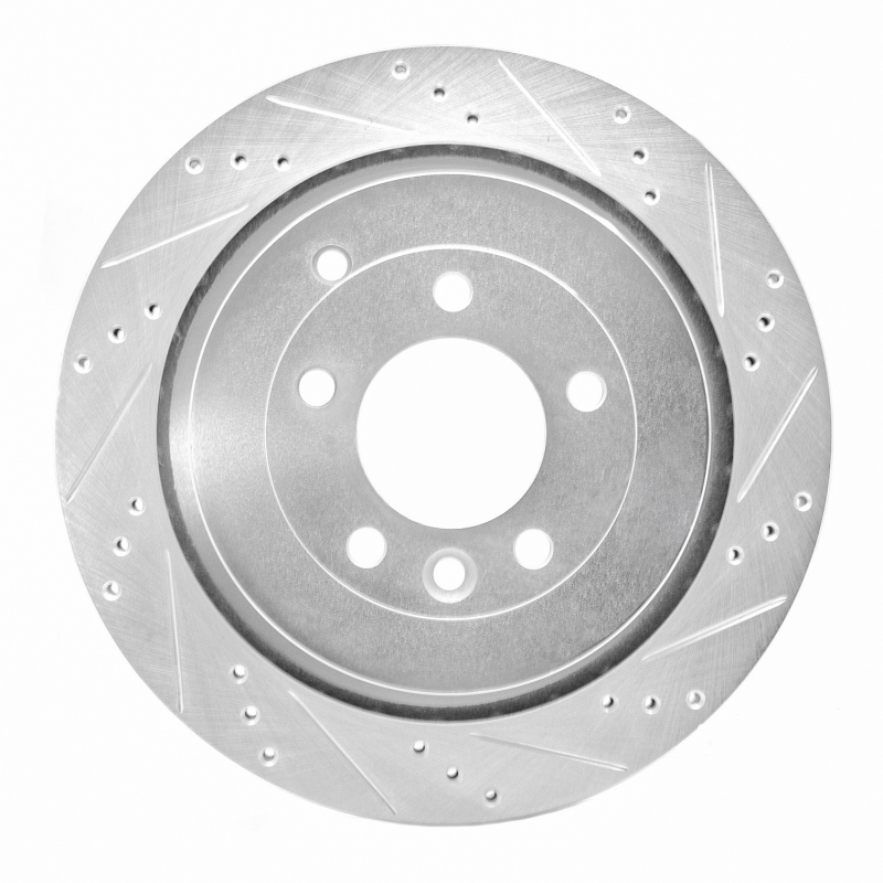 Land Rover LR4 Brake Rotor (1) - Rear Right - DFC - Drilled & Slotted - Silver - `05-`16