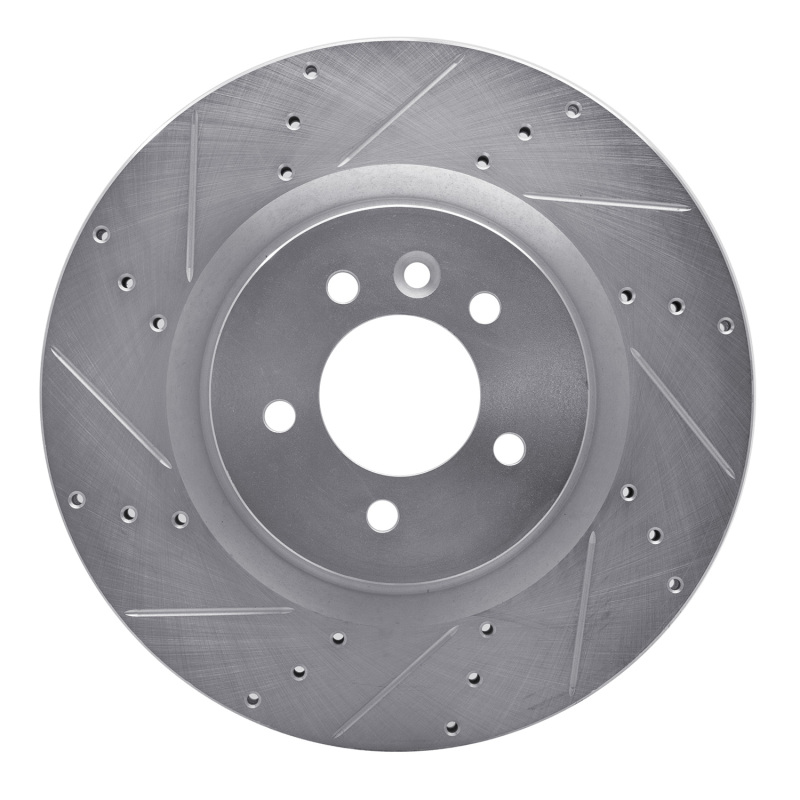 Land Rover Range Rover Sport Brake Rotor (1) - Front Left - DFC - Drilled & Slotted - Silver - `06-`17