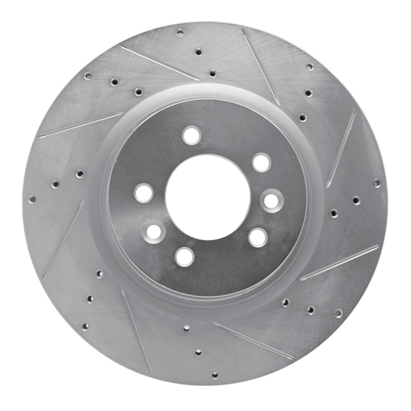 Land Rover Discovery Brake Rotor (1) - Front Right - DFC - Drilled & Slotted - Silver - `06-`17