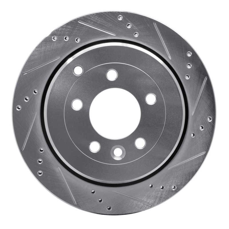 Land Rover LR3 Brake Rotor (1) - Rear Right - DFC - Drilled & Slotted - Silver - `05-`07