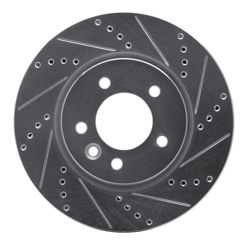Land Rover LR3 Brake Rotor (1) - Front Right - DFC - Drilled & Slotted - Silver - `05-`07