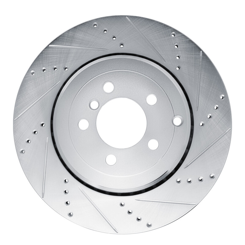 Land Rover Range Rover Brake Rotor (1) - Rear Right - DFC - Drilled & Slotted - Silver - `10-`12