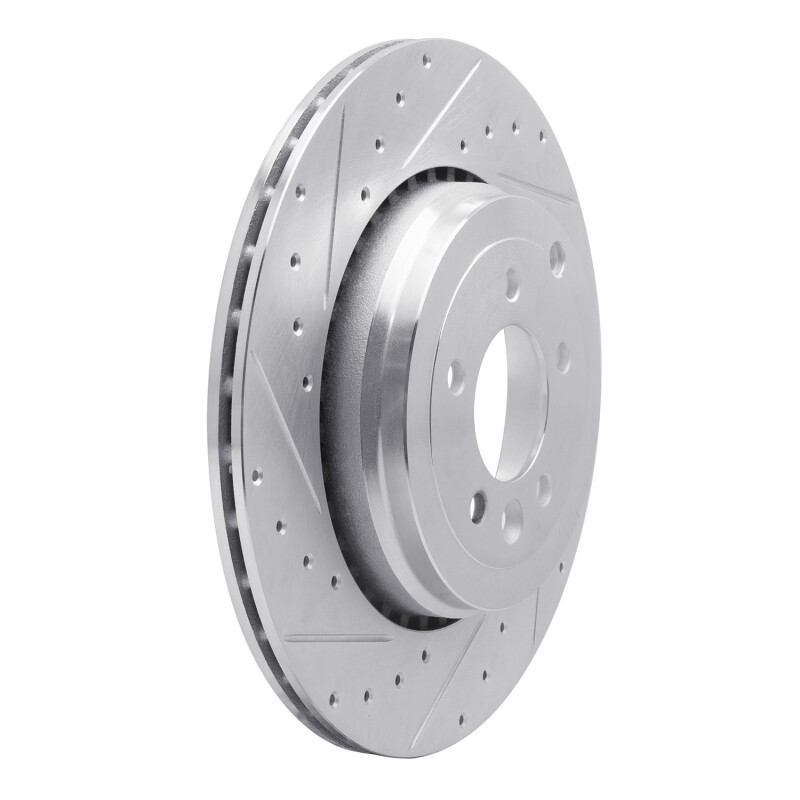Land Rover Range Rover Sport Brake Rotor (1) - Rear Left - DFC - Drilled & Slotted - Silver - `10-`13