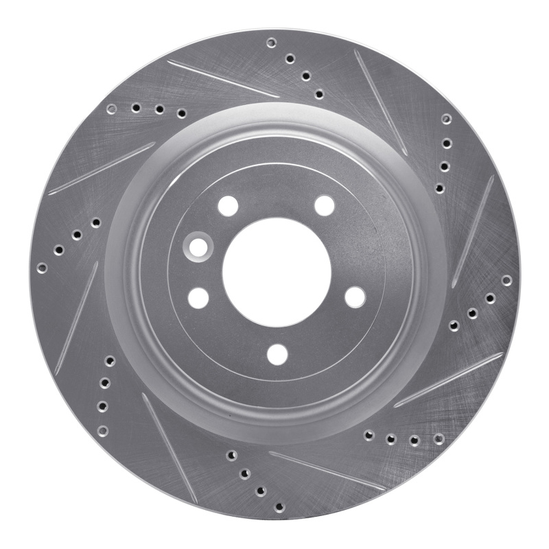 Land Rover Defender 110 Brake Rotor (1) - Rear Right - DFC - Drilled & Slotted - Silver - `13-`25