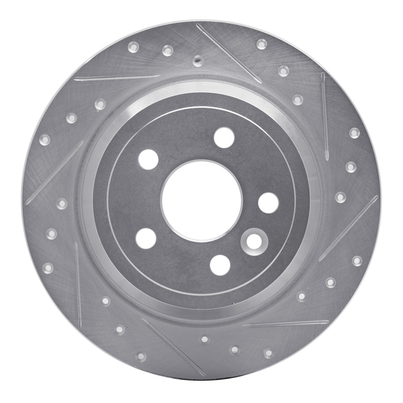 Land Rover LR2 Brake Rotor (1) - Rear Right - DFC - Drilled & Slotted - Silver - `13-`15