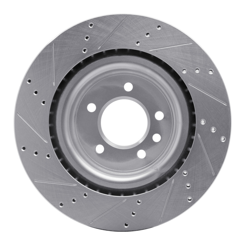 Land Rover Discovery Brake Rotor (1) - Rear Right - DFC - Drilled & Slotted - Silver - `14-`24