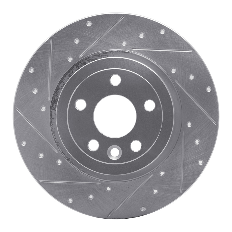 Land Rover Range Rover Evoque Brake Rotor (1) - Rear Left - DFC - Drilled & Slotted - Silver - `16-`19